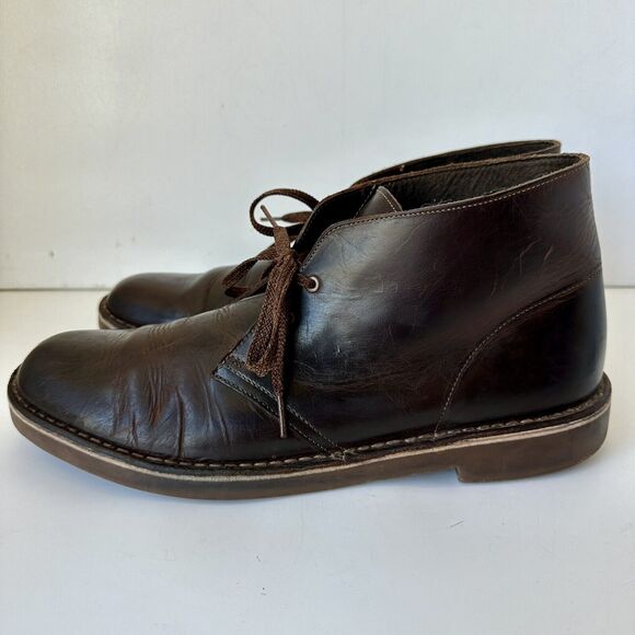 Clarks Men’s Bushacre 2 Beeswax Chukka Boots Brown Leather Lace Up Size 13 M - Picture 5 of 9